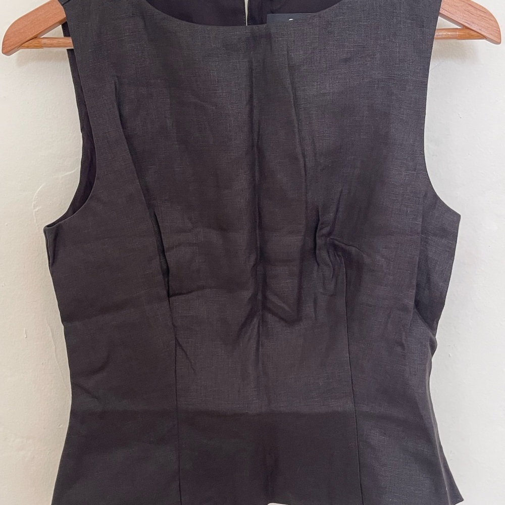 OPT 100% linen black top, size 6